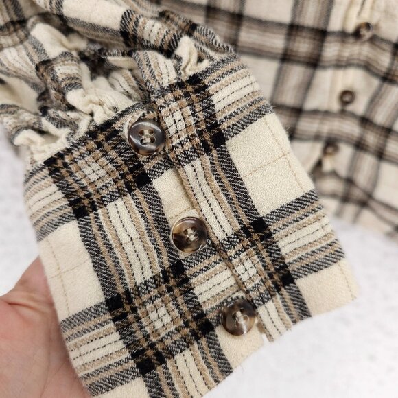 SEZANE Angela Shirt Ruffle Blouse Button Up Viscose Wool Size 38 - MEDIUM - Picture 5 of 10